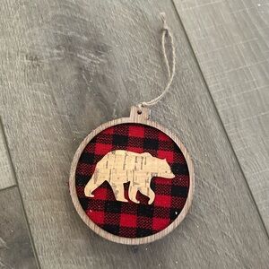 Hobby Lobby Buffalo Check Bear Silhouette Ornament